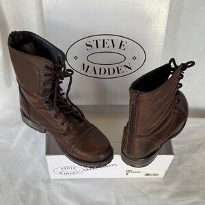 Steve Madden Fame leather lace-up combat boots W9